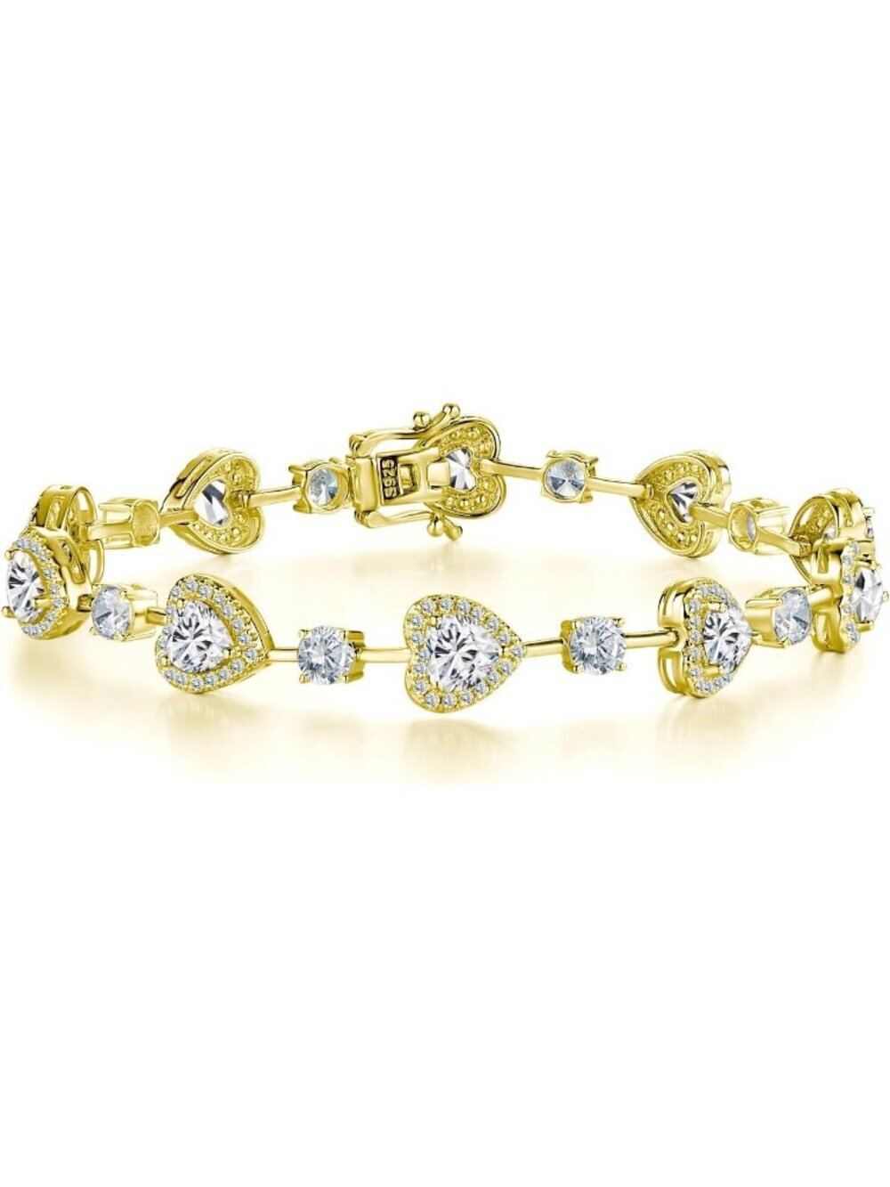 Gemlanto Women's Zirconia Silver Gemstone Heart Bracelet luxury Fashion Jewelry